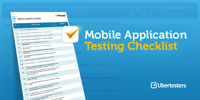 Mobile Application Testing Checklist