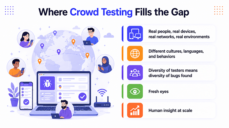 Where Crowd Testing Fills the Gap